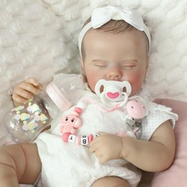 SCOM Reborn Baby Doll Accessories Set - Heart-Shaped Magnetic Pacifiers & Removable Reusable Baby Bottles with Silicone Pacifier Clips for Reborn Dolls Girls for Doll Lover, Pink Style, 3 Pcs