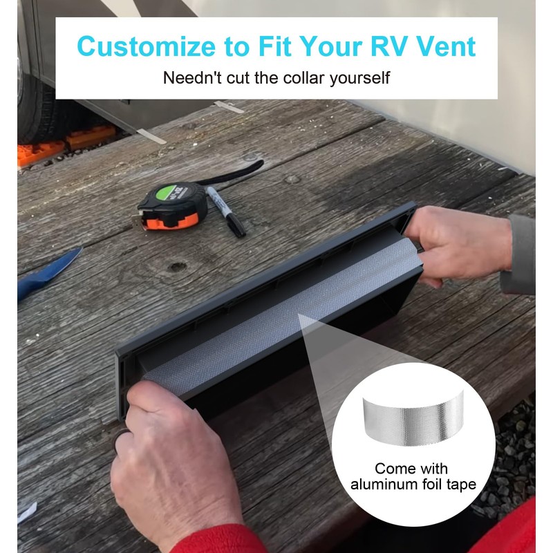 WanDwel Aluminum RV Exhaust Range Hood Vent Cover with Adjustable