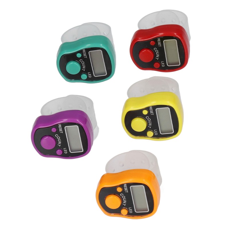 5 Pcs Electronic Finger Counter Portable Lightweight Adjustable Ring Finger