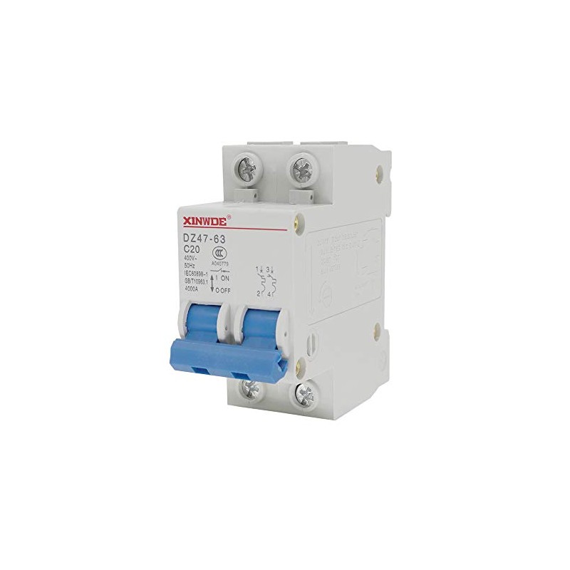 VictorsHome Miniature Circuit Breaker Low-Voltage DZ47-63 2 Pole 20A 400V
