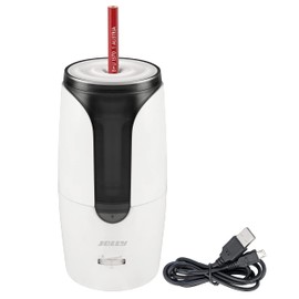 JOLLY Herbert Electric Sharpener Large Electric Sharpener for All Pencils, Also for Fine Artist Pencils and Full Lead Pencils with Auto Stop White