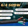 6 Gauge 4 Conductor 6/4 AWG Black SOOW Portable Power