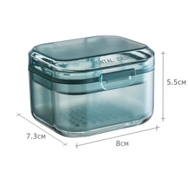 Dental Dispenser Denture Holder Invisible 3 Stage Portable Dental Bite Basket for Mouth Guard (Blue, 8 x 7.3 x 5.5cm)
