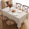MIULEE Linen Tablecloth 100 x 140 cm Beige Checked Linen