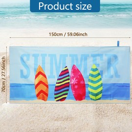 YDHfdc Beach Towel, Microfibre Lightweight Beach Towel, Super Absorbent Bath Towel, Microfibre Towel, Quick-Drying and Sand-Proof, 150 x 70 cm, Beach Towels for Men and Women