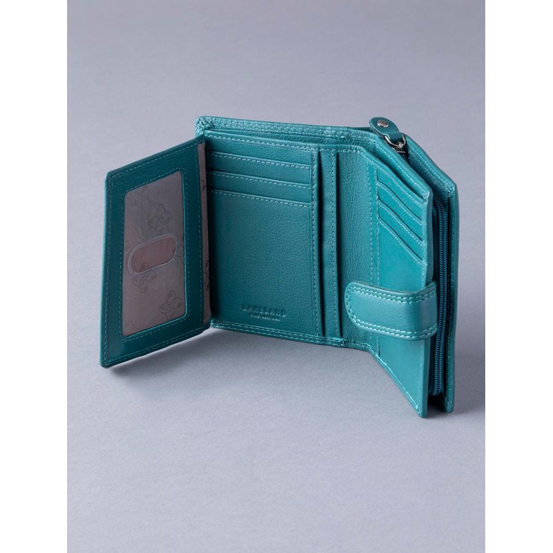 Lakeland Leather Ladies Small Leather Tab Purse in Teal Green