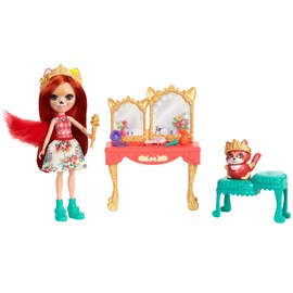 Enchantimals GYJ05 Royal Dressing Table Playset with Fabrina Fox Doll (Approx. 15.2 cm) and 1 Animal, Toy for Children from 4 Years
