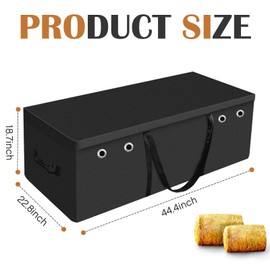 Tudomro Hay Bale Storage Bag Extra Large Horse Hay Bag Hay Bale Bag Black Heavy Duty Hay Bags for Horse Goats Hay Storage Container for Horse Feeding Supplies Feed Trailer, 44.4" x 22.8" x 18.7''