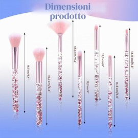 WLLHYF 7 pezzi ventaglio Pennelli Trucco Premium Set accessori cosmetici professionale per Fondotinta Correttori pennello sfumatura ombretto Arrossito