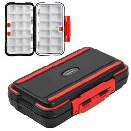 Wisebom Tacklebox Bait Box Waterproof Fishing Accessories Boxes Hooks Bait Container 30 Compartments Multifunctional Tool Box Parts Box Storage Box Fishing Supplies (Black)