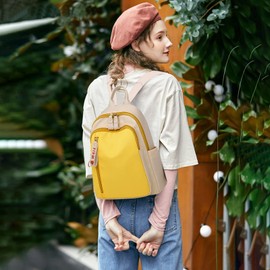 PORRASSO Backpack Girls Daypack School Bag Teenager Backpacks Women's Lightweight Nylon School Backpack for College Travel Daily Use, yellow, Rucksack