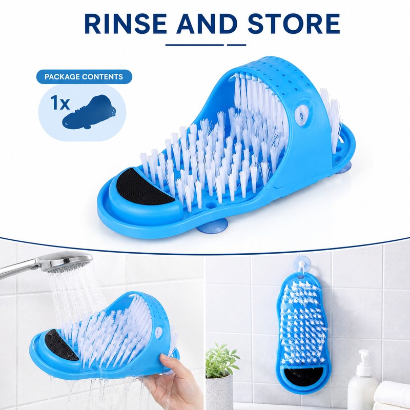 2pcs Shower Foot Scrubber for Bath - Silicone Foot Cleaner