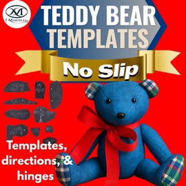 Martelli - Hinged Teddy Bear Template Set with Hinges and Detailed Instructions - for Sewing and Crafting - Create Your own Custom Teddy Bear/Memory Bear/Fun Family Project