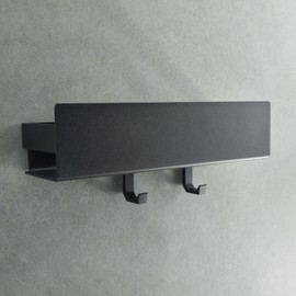 Designfabrik Hamburg Designfabrik Hamburg Duschablage ohne Bohren | Badezimmer Organizer | Duschregal ohne Bohren | Badregal | H?ngeregal | Wandregal | Duschkorb selbstklebend | Duschablage Schwarz 30 cm