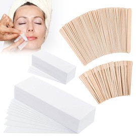 Pack of 250 Fleece Strips for Warm Wax, Wax Strips Paper Hair Removal with Strips, Paper Wax Strips with Spatula, Non-Woven Fabric Wax Strips, Face for Depilation on Face and Legs