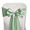 WENSINL Pack of 50 Sage Green Satin Chair Sashes Bows