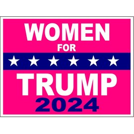 Women for Trump 2024 Pink - Bumper Magnet, Share w/Family & Friends - Political Magnet for Car, Refrigerator, Locker, Whiteboard, Office, Magnetic Sign for Vehicle, Decor, Gift - 4"x3" 3 Pack Eco