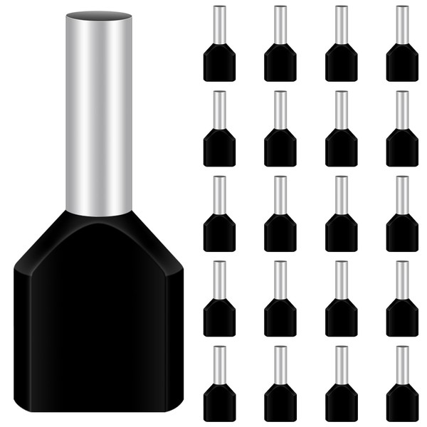 Pack of 100 Twin Wire End Ferrules 1.5 mm², Hanibos