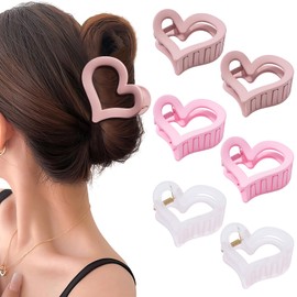WELROG Pack of 6 Women's Medium Heart Hair Clips Butterfly Hair Clips for Women with Half-tied Hair Clips for Women