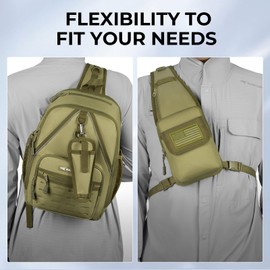 KastKing Karryall Fishing Sling Tackle Bag with 2 Tackle Trays, Tactical Fishing Tackle Storage Bag, Fishing Gear Storage