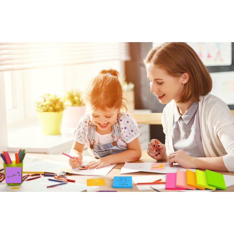 (18 Pads) Sticky Notes 3x3 inch, Self-Stick Pads Bright Colors
