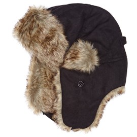 Fladen Faux Fur Trapper Hat - Black, Medium