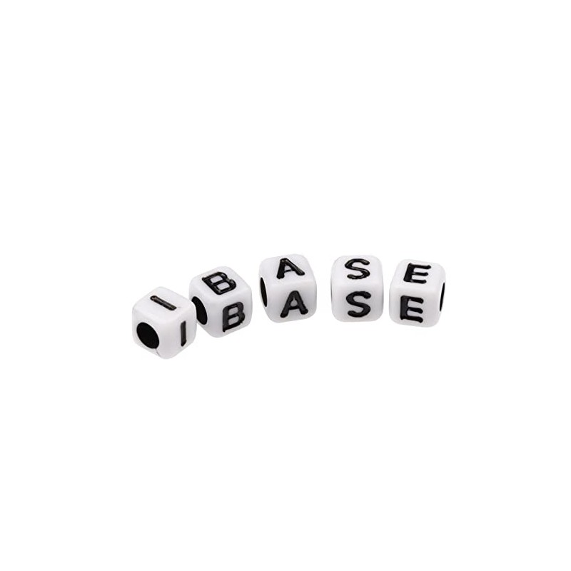 Alphabet Beads Acrylic Letter, 6 x 6mm Cube Square 1280