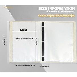 Ciwenkai Sheet Music Folder 170-Page - Leather Choral Music Holder, Fits Letter Size 8.5 x 11 Inch, White - Ideal for Musicians, Choir Singers, Stage Performances