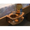 Woodquail Clip on Cup Holder Hanging Shelf, Small Bedside Shelf,