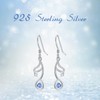Music Note Drop Earrings 925 Sterling Silver blue heart Cubic