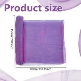 HOBBIESAY 3.28 Yards Two Tone Lightweight Sheer Organza Fabric 59.05 inch Pruple Voile Fabric Iridescen Holographic Gauze Fabric Lace Oganza Tulle Fabric Polyester Sheer Fabric