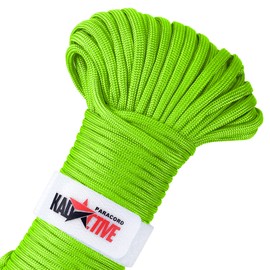 KADACTIVE Paracord Rope 550 Multifunction - 30meter - 7 Strand Nylon Cord - for Outdoor, Indoor Use - Crafting, Keychains, Camping, Survival Rope - Neon Green