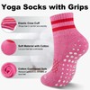 Pilates Grip Socks for Women Non Slip Grippy Athletic Yoga