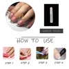 MISUD Short Press on Nails Square Fake Nails Glossy Glue