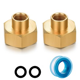SIGURANTA 1/4 inch NPT female to 3/4 inch GHT female garden hose thread adapter for fuel/air/water/oil/gas (2 PCS)