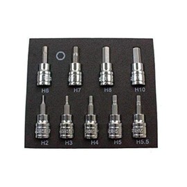 US PRO 9 Piece Hex Allen Key Bit Sockets Metric Set 3/8'' Dr Drive 2-10mm 2065