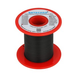 BNTECHGO 30 Gauge Silicone Wire Spool 500 ft Black Flexible 30 AWG Stranded Tinned Copper Wire