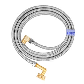 10 FT Dishwasher Installation Kit, Braided Stainless Steel Dishwasher Connectors, 3/8" Compression Dishwasher Supply Line, Short Distance Connection