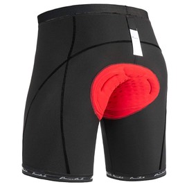 Przewalski Mens Cycling Underwear Shorts 3D Padded Bike Undershorts Bicycle MTB Liner Shorts with Non-Slip Leg Grip Dark Black