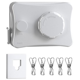 ABHILWY Retractable Clothesline Clothes Line Retracting Outdoor Indoor,Anti Sagging Waterproof Lock Enhancement White