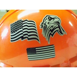 Unbranded/Generic 3 Hard Hat Stickers American Flags Bald Eagle Black Ops Bump Cap Helmet Decals