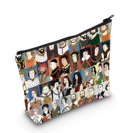 POFULL British History Fans Gift History Teacher Gift Kings and Queens of England Gift Kings & Queens Cosmetic Bag (Kings and Queens)