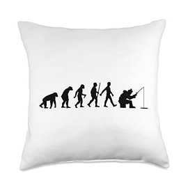 Funny Ice Fishing Gift For Men Women Cool Snow Fishermen Throw Pillow