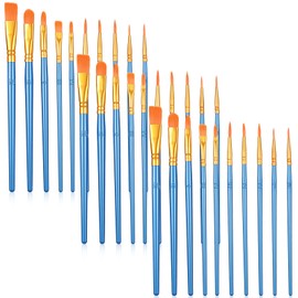 30 Pcs (3×10 Pack) Acrylic Paint Brushes Set, Fine Detailing