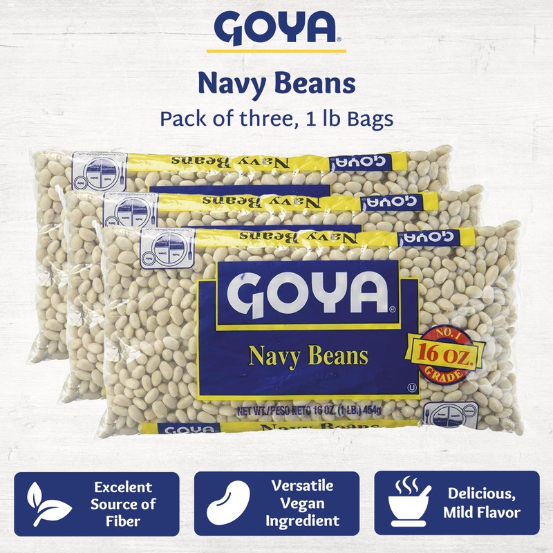 Navy Beans by Goya, Whole Dried Beans, Nutritious and Versatile,