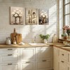 Doqueodas 3 pcs Vintage Floral Kitchen Canvas Framed Wall Art