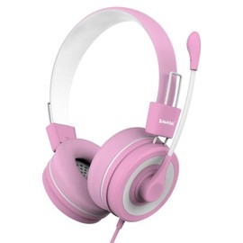 BAMINI Youth & Kids Headphones Safe, Audio for Learning, Travel, and Everyday Use (Candy-Pink)