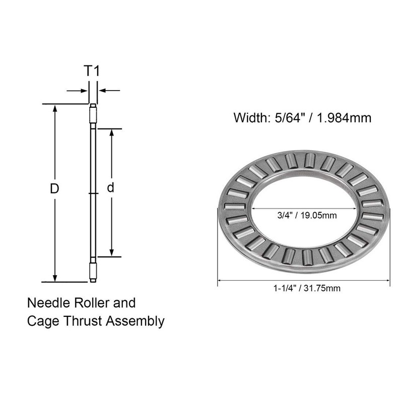 MEETOOT 6 Sets Thrust Needle Roller Bearings NTA1220+2TRA Thrust Needle