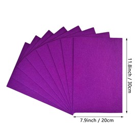 Jtnohx Stiff Felt, 2 mm Thick Felt for Crafts, 8 Pieces 20 x 30 cm Craft Felt, Felt Fabric Squares for DIY Projects (Purple)