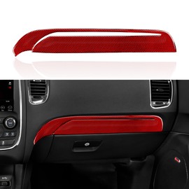 BRMYL Car Copilot Glove Box Cover Decals for 2011-2020 Dodge Durango Accessories Carbon Fiber Interior Stickers, Red